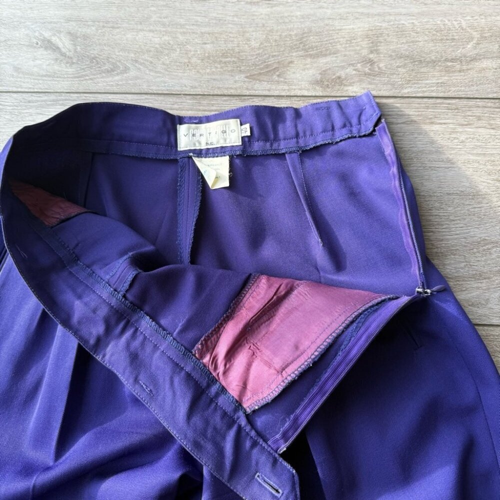 Vintage Vertigo Pour La Ville Pure Wool High Waist Pleated Front Trouser Pants - Picture 6 of 13